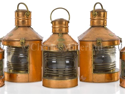 Lot 122 - COPPER AND BRASS NAVIGATION LAMPS