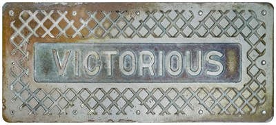 Lot 304 - A BRASS BOARDING TREADPLATE FROM THE AIRCRAFT CARRIER H.M.S. VICTORIOUS, 1939