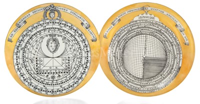 Lot 335 - TWO 1960'S 'ASTROLABIO' PATTERN PLATES BY FORNASETTI, MILAN