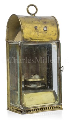 Lot 154 - A BRASS BULKHEAD VESTIBULE LAMP, CIRCA 1900