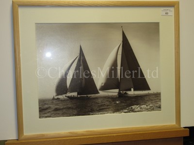 Lot 63 - A PHOTOGRAPH OF THE J-CLASS RACING YACHTS CANDIDA AND YANKEE, BY BEKEN OF COWES, 1935