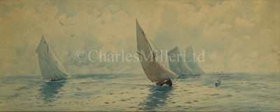 Lot 73 - PHILIP OSMENT (BRITISH, 1861-1947) - Yachts racing in Liverpool Bay