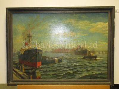 Lot 23 - HENRY EDWARD SPERNON TOZER (BRITISH, 1864–1955) - A Rye huffler coming up channel past Owers lightship