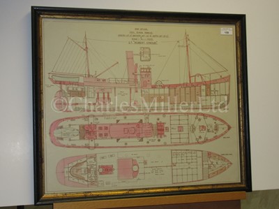Lot 159 - SHIP'S PLANS FOR THE STEAM TRAWLER ROBERT STROUD, BUILT BY HALL, ABERDEEN, 1930