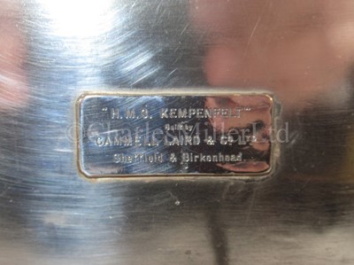 Lot 285 - A LAUNCHING GIFT FOR H.M. DESTROYER KEMPENFELT, BUILT BY CAMMELL LAIRD, 1915
