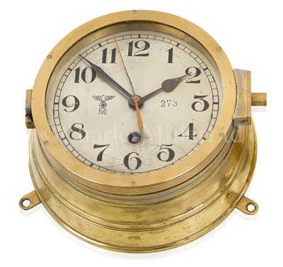 Lot 294 - A KRIEGSMARINE BULKHEAD CLOCK