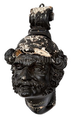 Lot 64 - THE HEAD OF H.M.S. AGAMEMNON'S FIGUREHEAD, HELLYER WORKSHOPS, CIRCA 1852