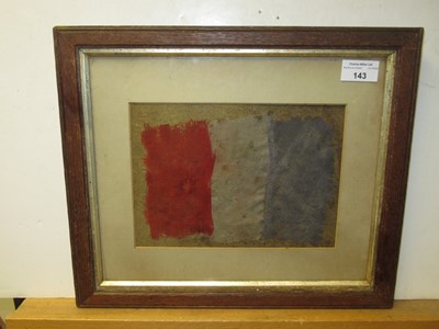 Lot 143 - A TRAFALGAR FLAG FRAGMENT FROM LORD NELSON'S FUNERAL, 1805/6