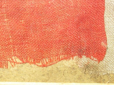 Lot 143 - A TRAFALGAR FLAG FRAGMENT FROM LORD NELSON'S FUNERAL, 1805/6