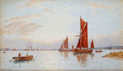 Lot 2 - GEORGE STANFIELD WALTERS (BRITISH, 1838-1924) - SUNSET ON THE MEDWAY; YARMOUTH BOATS GOING INTO HARBOUR