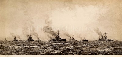 Lot 276 - WILLIAN LIONEL WYLLIE (1855-1931) - SURRENDER OF THE GERMAN FLEET