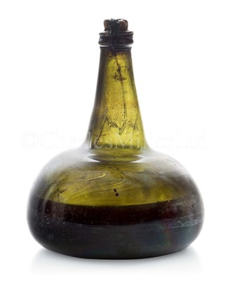 Lot 26 - A BOTTLE OF WINE RECOVERED IN 1991 FROM THE DUTCH EAST INDIAMAN VLIEGEND HERT, WRECKED IN THE SCHELDT ESTUARY, 1735