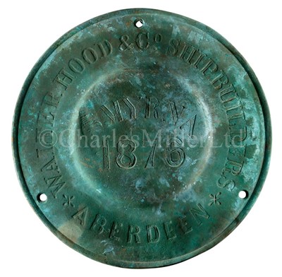 Lot 34 - A WHEEL HUB RECOVERED FROM THE IRON CLIPPER SMYRNA, 1876, WRECKED OFF THE ISLE OF WIGHT 1888