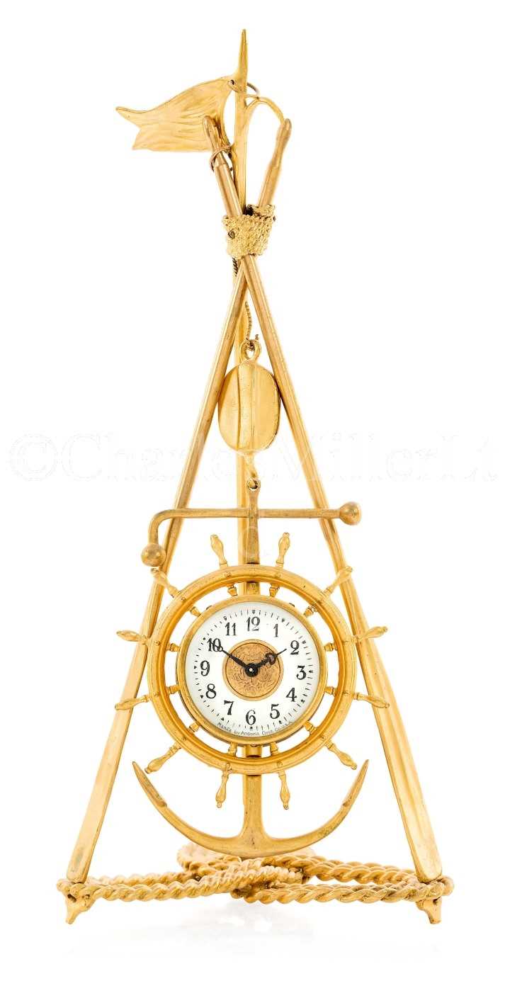 Lot 167 A NOVELTY MARINE DESK CLOCK