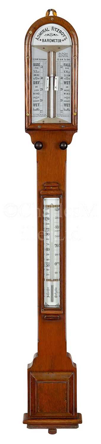 Lot 352 - AN  'ADMIRAL FITZROY' LIFEBOAT STATION BAROMETER, CIRCA 1880