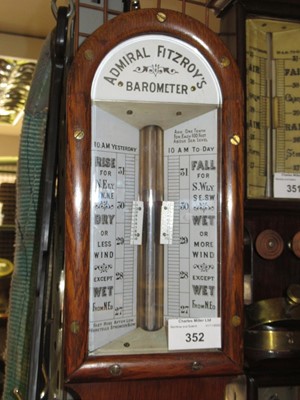 Lot 352 - AN  'ADMIRAL FITZROY' LIFEBOAT STATION BAROMETER, CIRCA 1880