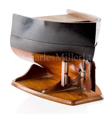 Lot 63 - A STERN MODEL FOR A "PROPELLING RUDDER" SYSTEM BY FRANCIS RONALDS, CIRCA 1859