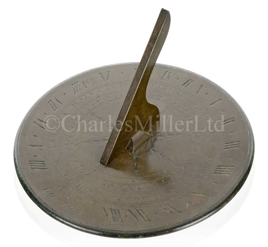 Lot 297 A 12IN. BRASS SUNDIAL BY CARY, LONDON, CIRCA