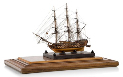 Lot 171 - A FINE MINIATURE FRENCH PRISONER-OF-WAR BOXWOOD MODEL FOR THE FIRST RATE L'OCEAN, CIRCA 1810