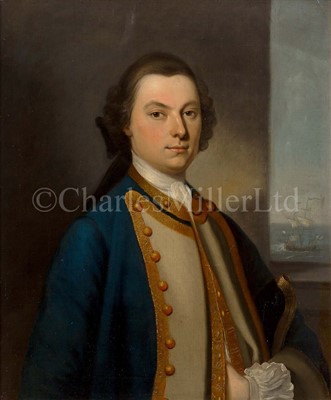 Lot 128 - ATTRIBUTED TO GEORGE KNAPTON (BRITISH, 1698-1778) - PORTRAIT OF A CAPTAIN OF THE ROYAL NAVY CIRCA. 1760