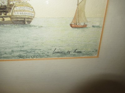 Lot 181 - Δ WILLIAM M BALL (BRITISH, 1923-2008) - STUDIES OF NAPOLEONIC FRIGATES