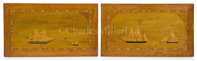 Lot 78 - A PAIR OF TRINITY HOUSE MARQUETRY PICTURES