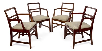 Lot 91 - A SET OF FOUR 3RD CLASS DINING CHAIRS FROM R.M.S. QUEEN MARY, CIRCA 1936