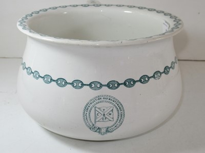 Lot 66 - A RARE CERAMIC TRANSFER PRINT CHAMBER POT FROM THE S.S. GREAT EASTERN, CIRCA 1865