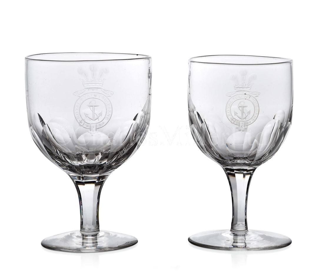 Lot 246 A WINE GLASS FROM THE ROYAL YACHT OSBORNE,