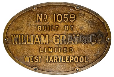 Lot 88 - THE ENGINE ROOM PLATE FROM THE P.S. TATTERSHALL CASTLE, 1934