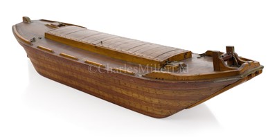 Lot 15 - A FINELY CONSTRUCTED MODEL FOR A THAMES TIMBER BARGE LYDIA, CIRCA 1888