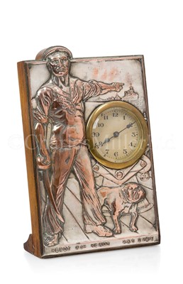 Lot 253 - A PATRIOTIC NAVAL MANTEL CLOCK, CIRCA 1914