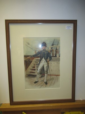 Lot 189 - WILLIAM CHRISTIAN SYMONS (BRITISH, 1845-1911) - ADMIRAL (18TH CENTURY); POST CAPTAIN (18TH CENTURY); HEAVING THE LEAD (18TH CENTURY)