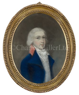 Lot 37 - CIRCLE OF HUGH DOUGLAS HAMILTON (BRITISH, 1739-1808) - PORTRAIT OF LT. WILLIAM JEFFREY, CIRCA 1793