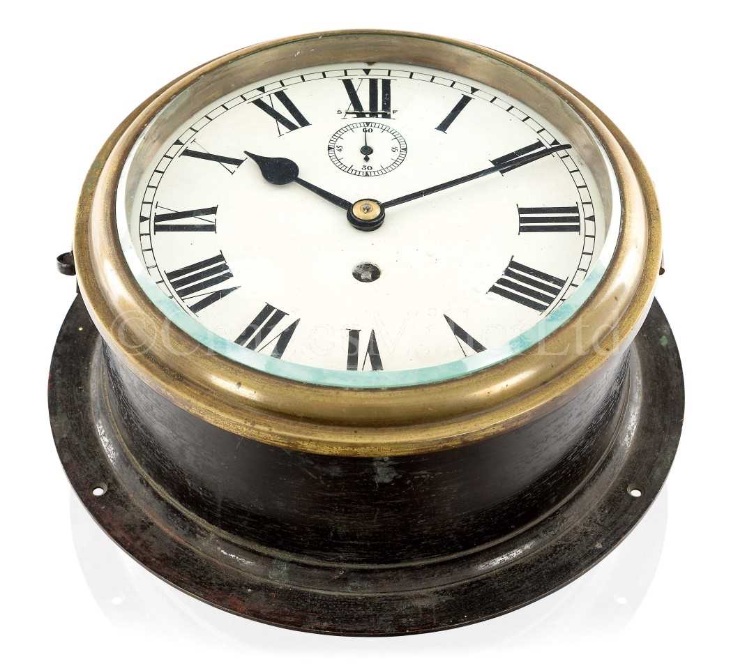 Lot 288 - BULKHEAD SHIP’S CLOCK FROM H.M.S RODNEY, CIRCA 1931