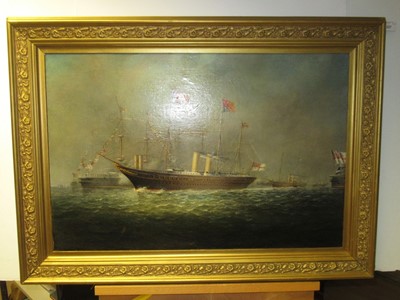 Lot 227 - W. W. CHAMP (BRITISH, 19TH-20TH CENTURY) - ROYAL YACHT ‘VICTORIA & ALBERT III’ ATTENDING THE SPITHEAD CORONATION REVIEW OF 1902