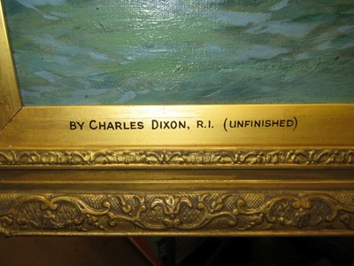Lot 121 - CHARLES EDWARD DIXON (BRITISH, 1872-1934) - QUEEN ELIZABETH WITH THE FLEET OFF DOVER CIRCA 1588