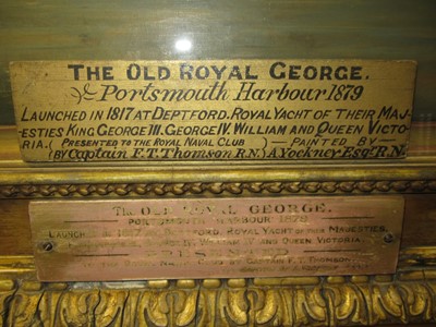 Lot 199 - ALGERNON YOCKNEY (BRITISH, 19TH-20TH CENTURY) - THE OLD ‘ROYAL GEORGE,’ PORTSMOUTH HARBOUR 1879