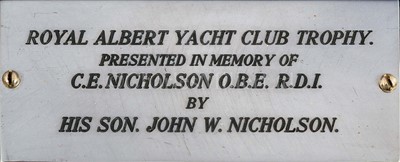 Lot 53 - THE ROYAL ALBERT YACHT CLUB'S NICHOLSON TROPHY