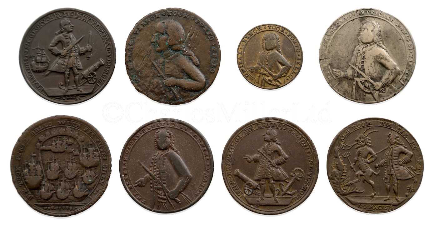 Lot 116 - A COLLECTION OF ADMIRAL VERNON 'PORTO BELLO' MEDALS, 1739-1741