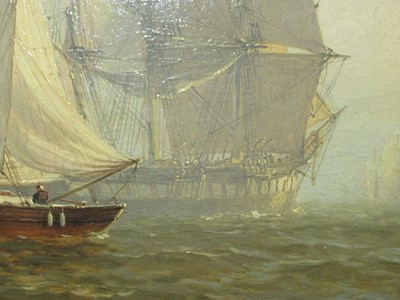 Lot 5 - HENRY THOMAS DAWSON (BRITISH, 1842-1918) - SUNSET - SHIPPING IN THE THAMES ESTUARY