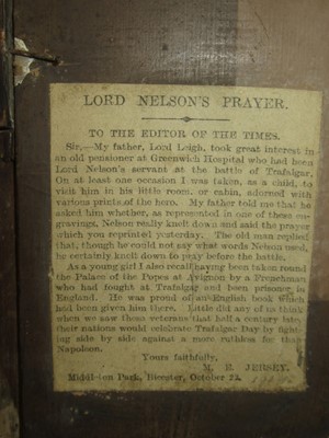 Lot 146 - THOMAS JONES BARKER (BRITISH, 1815-1882) - Lord Nelson at Prayer Before Trafalgar