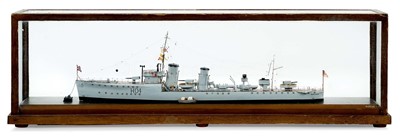 Lot 280 - A SAILOR'S WATERLINE MODEL FOR H.M. DESTROYER TENEDOS [1918]