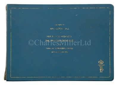 Lot 294 - A COMMEMORATIVE PHOTOGRAPH ALBUM FOR H.M.S. CORNWALL, LAUNCHED BY DIANA, PRINCESS OF WALES, 1985