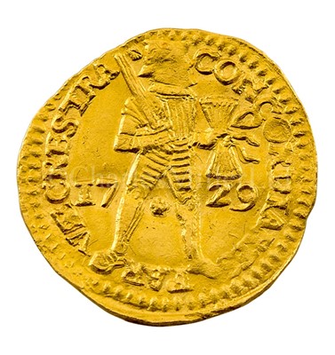 Lot 39 - A GOLD DUCAT RECOVERED FROM THE VLIEGENTHART WRECKED OFF THE DUTCH SCHELDT 1735