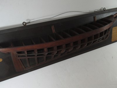 Lot 60 - A 19TH CENTURY FRAME MODEL OF THE HISTORICALLY SIGNIFICANT SQUARE-RIGGED BRIG YACHT WATERWITCH, 1832
