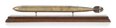 Lot 271 - A BRASS DESK MODEL FOR AN EARLY TORPEDO, POSSIBLY WHITEHEAD, CIRCA 1884