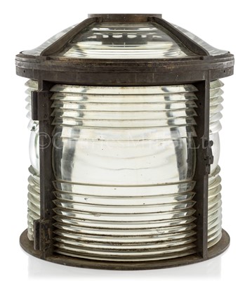 Lot 96 - A 4TH ORDER FRESNEL LAMP HOUSING, POSSIBLY FRENCH, CIRCA 1880