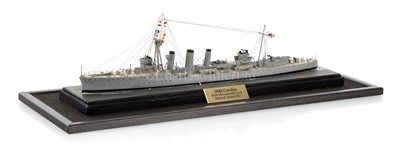 Lot 253 - A DETAILED 1:192 SCALE WATERLINE MODEL OF THE 'C' CLASS LIGHT CRUISER H.M.S. CAROLINE, AS FITTED FOR THE BATTLE OF JUTLAND IN 1916