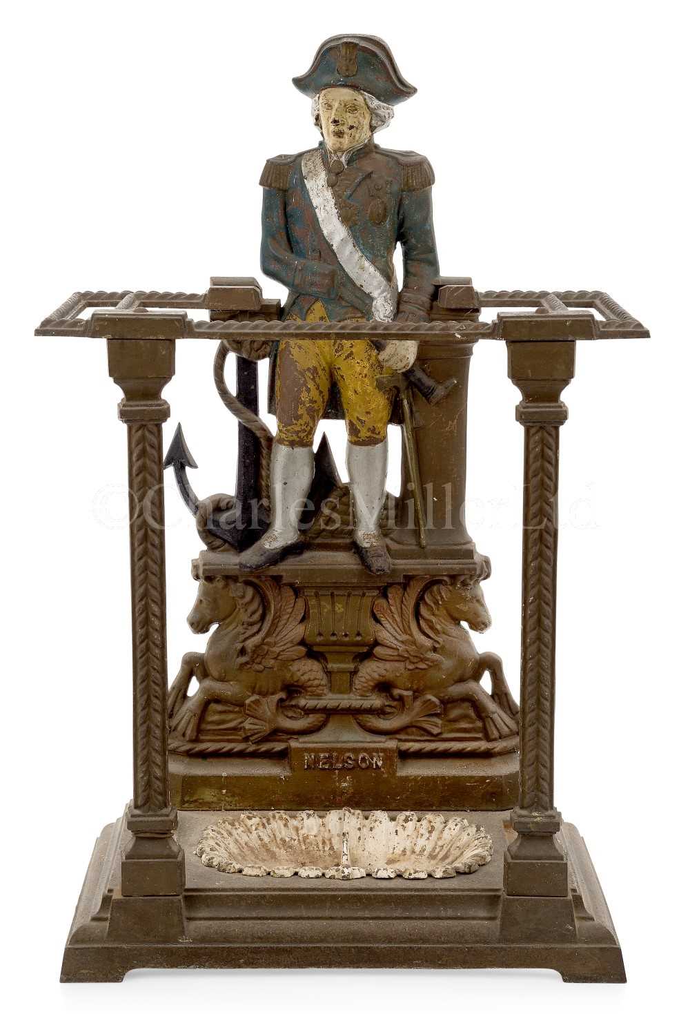 Lot 197 - A CAST IRON 'NELSON' STICK STAND, CIRCA 1884